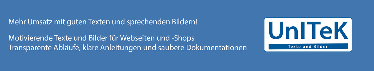 Texte, Abläufe, Bilder für Webseiten und -Shops